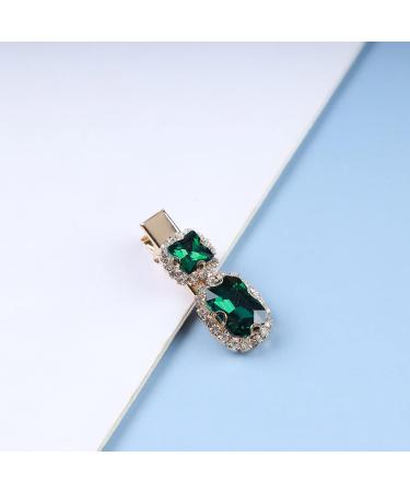 Cimenexe Bohemian Emerald Hair Clip Green Crystal Hair Pins Clips Green Cz Paved Hair Barrette Square Emerald Crystal Headdress Hair Accessories Jewelry for Women and Girls Gifts - Buy Online on GoSupps.com
