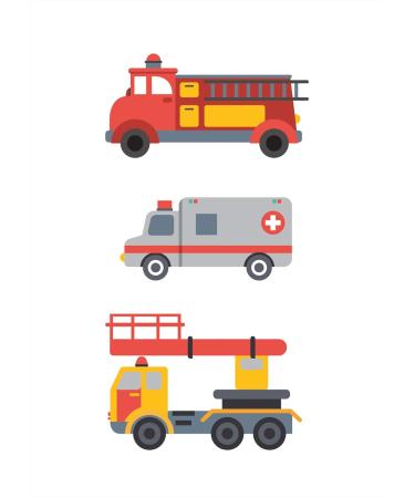 Shop Heaven Sugar Premium Wall Pictures Set for Kids - A4 Children's Room Decor | Vehicle & Fire Engine Posters - Buy Online on GoSupps.com
