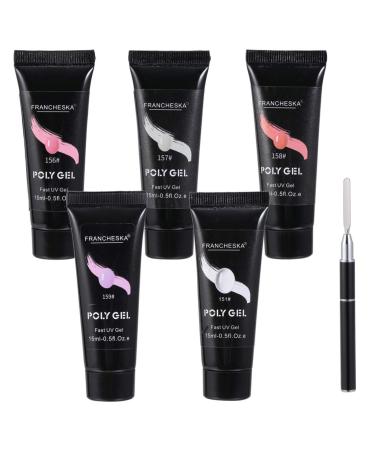 Beaupretty acrylic nail nailing gel 7 pieces poly nail gel nail lifting gel builder gel acrylic lever gel nail with brush for salon home nail polish set