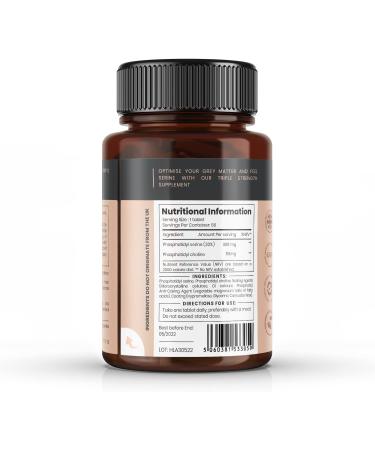 Triple Strength Phosphatidylserine & Phosphatidylcholine - 60 Tablets for Memory & Brain Health | International Shipping Available - Buy Online on GoSupps.com