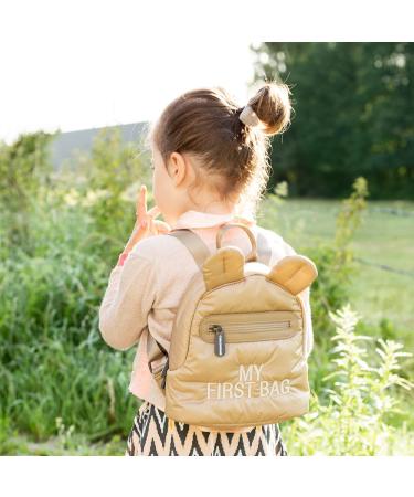Childhome Children's Backpack - Water-Repellent 2 Compartments Removable Safety Buckle Ideal for School & Kindergarten - Beige - Buy Online on GoSupps.com