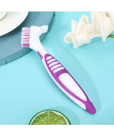 2pcs Double Bristle Head Denture Cleaning Brush Set - Portable Ergonomic Toothbrush for Denture Care and Retainer Cleaning - Buy Online on GoSupps.com
