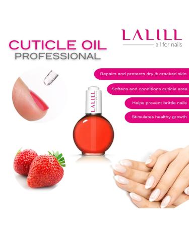 Lalill Nail Cuticle Oil 75ml - Vegan Strawberry Nail Care Oil for Healthy Nails & Skin - Spa Manicure & Nail Design Essential - Easy Pipette Application - Buy Online on GoSupps.com