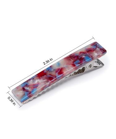 8pcs Acrylic Resin Alligator Hair Clips - Marble Pattern Geometric Hairpins for Women and Girls - Hair Accessories for Birthday, Christmas, Valentines Day - Buy Online on GoSupps.com