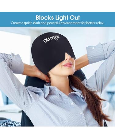 NEWGO Headache Relief Hat - Migraine Ice Cap for Tension, Sinus Pressure, Puffy Eyes - Cooling Gel & Compression - Black - Buy Online on GoSupps.com