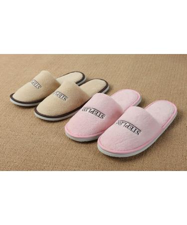 Anawakia 5 Pairs Hotel Slippers Set - Terry Cloth Closed Shoes for Spa & Home - Pink EU Size 42 - Buy Online on GoSupps.com