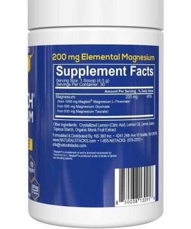 Magtein Magnesium L-Threonate Glycinate & Taurate - MagTech Magnesium Powder - Sugar Free Lemonade Drink - 200mg Chelated Triple Complex - Supports Relaxation & Brain Health* - 30 Servings Lemonade Tub - Buy Online on GoSupps.com