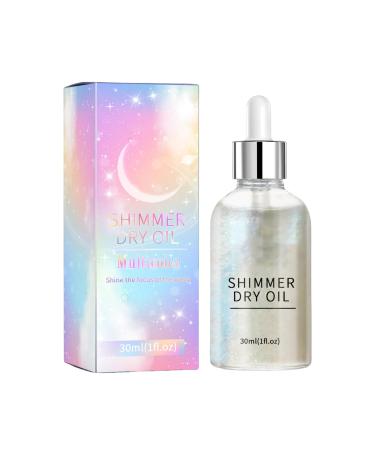 Mimoqk Body Oil with Shimmer Sparkly & Long-Lasting Shimmering Body Oil Glowing Highlighter & Illuminator Body Glitter Oil for Radiant