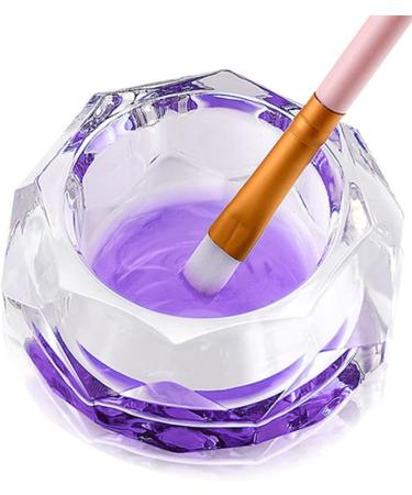 Nail Art Dappen Dish Crystal Glass Liquid Powder Cup Clear Diamond Manicure Bowl with Lid nail liquid crystal dish - Buy Online on GoSupps.com