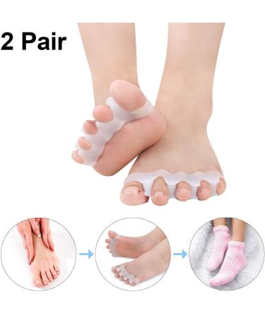 Orthopedic Toe Separators and Stretchers - Gel Silicone Spacers for Toe Alignment and Pain Relief - Bunion Corrector and Hammer Toe Straightener - 2 Pairs for Women and Men - Buy Online on GoSupps.com