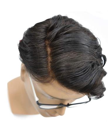 Hairnotion French Tip Human Hair Replacement System for Men | PU Back Toupet Black #1B | Real Hair Parts (5x7) - Buy Online on GoSupps.com