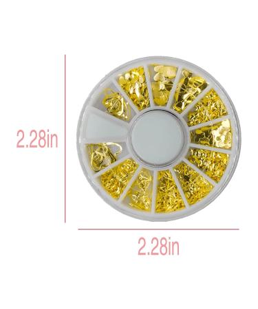Metal Rivets 3D Nail Art Decals - 6 Boxes DIY Nail Decoration Kit with Gold Punk Designs - Buy Online on GoSupps.com