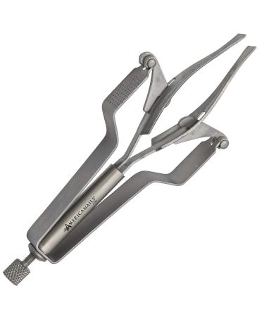 Americanails Ergo-Series Automatic Eyebrow Tweezers  ErgoTweez Stainless Steel Retractable Tweezers  Slant Tip Precision Facial Hair Remover  Professional Salon Tools