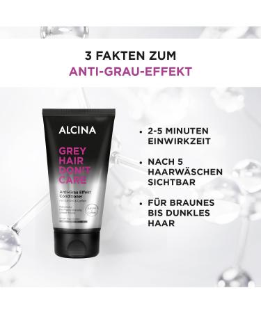 Dr AS ALCINA Gray Hair Dont Care Antigray effect conditioner 1 x 150 ml for the first gray hair natural repigmentation patent pending 56DHI and caffeine for brown to dark hair - Buy Online on GoSupps.com