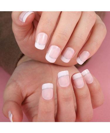 Blindery French Square Press on Nails - Pink Glossy Glitter - 24PCS - Buy Online on GoSupps.com