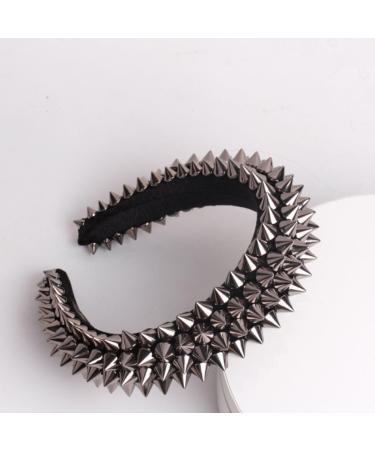 Ro Rox Punk Studded Hairband Rivet Silver Spike Goth Emo Halloween Hair Accessory - Buy Online on GoSupps.com