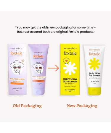 Buy Fox-tale Essentials Daily Glow Sunscreen SPF 50 PA+++ - Vitamin C & Niacinamide Non-Greasy No White Cast Anti-Tan for Men & Women - 1.79 Fl Oz - Shop Internationally - Buy Online on GoSupps.com
