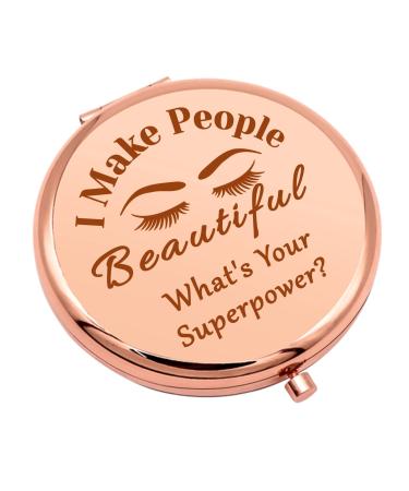 Lash Artist Gift Makeup Artist Gifts for Women Art Lovers Folding Makeup Mirror Lashes Girl Gift Beautician Gift Compact Makeup Mirror Birthday Thanksgiving Day Graduation Gifts Rose Gold-lash Artist Gift-2