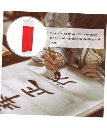 Calligraphy Blank Scroll Wall Murals Blank Scroll Scroll Chinese Scroll Rice Paper Art Paintings Red 105X45X1CM - Buy Online on GoSupps.com