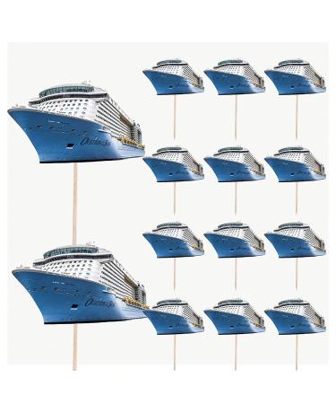 Cruise Ship Cupcake Toppers Birthday Party Food Cupcakes Decorations (14pcs)