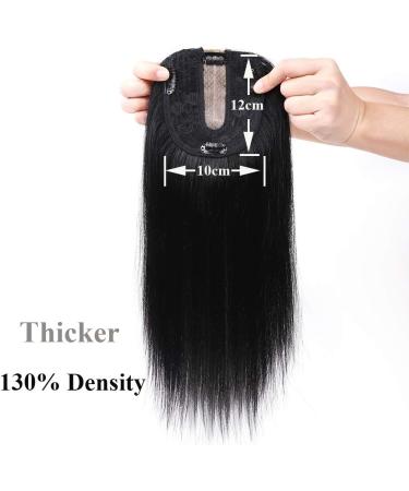 6" SEGO Real Remy Human Hair Toppers for Thinning Hair Women 2.5 * 9cm CENTRAL SILK BASE One Piece Clip in Hairpieces Extension 130% Density (#1 Jet Black) - Buy Online on GoSupps.com