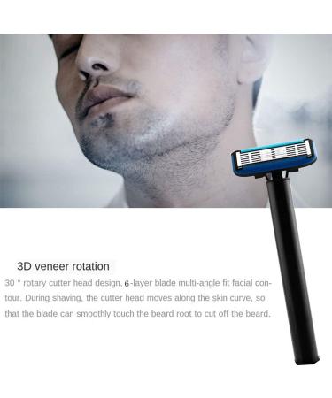 Epodmalx Classic Manual Razor - 3D Rotating 6-Blade Shaving Razor for Men | Premium Black Barber Razor - International Shipping Available - Buy Online on GoSupps.com