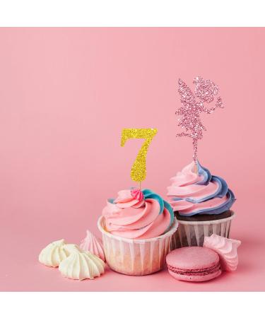 24pcs Fairy 7th Birthday Cupcake Toppers Fairy Seven Cupcake Toppers Colorful Glitter Butterfly Cupcake Picks for Girls Fairy Themed 7th Birthday/Anniversary Party Supplies - Buy Online on GoSupps.com