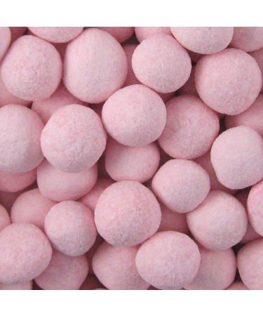 Traditional Dusted Strawberry Flavoured Bon Bons With A Toffee Centre. 1kg Pouch - Retro Sweets - Old Fashioned Bonbons