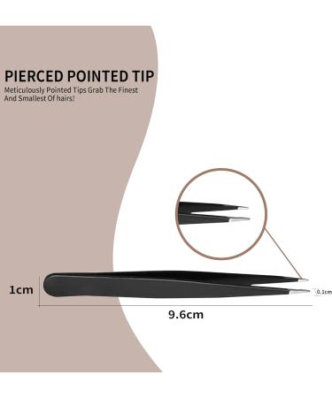 (4-Piece) Professional Stainless Steel Tweezers Set Precision Eyebrows Tweezers for Trimming Eyebrows Debris Ingrown Hairs Facial Hair and Blackheads (4 Different Tweezer Tips Pink) - Buy Online on GoSupps.com