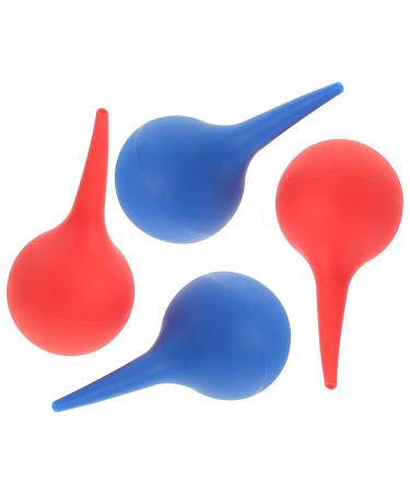 4Pcs Ear Syringe Hand Bulb Ear Washing Squeeze Bulb Ear Cleaning Bulb 75ml Rubber Syringe Ball Ear Wax Removal Tool for Adults Red Blue