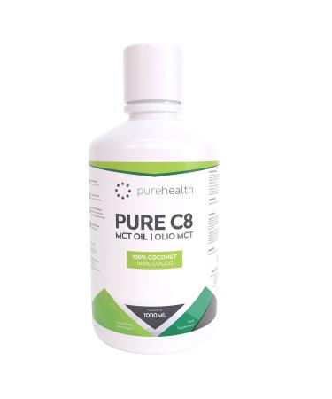 Premium Pure MCT Oil | 100% Coconut | 99.8% Purity | Paleo | Keto | Vegan | Gluten Free (1L C8) 1 l (Pack of 1)