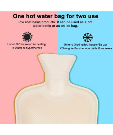 Ziko 2L Natural Rubber Hot Water Bottle - Durable Hot Compress for Pain Relief - Buy Online on GoSupps.com
