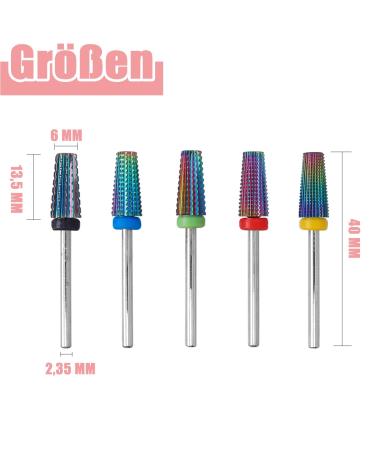 Treki 5-Piece Nail Cutter Bits Set | Fine & Coarse Tungsten Steel Attachments for Acrylic & Gel Nails | Perfect for Pedicure & Manicure - Buy Online on GoSupps.com