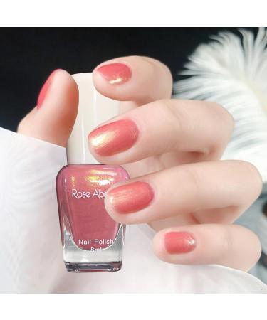 Colorful Gel Nail Polish color for girls gel polish for women girls gift with thin brush nail polish French White Long Lasting (22-Gold Glitter Pink) - Buy Online on GoSupps.com