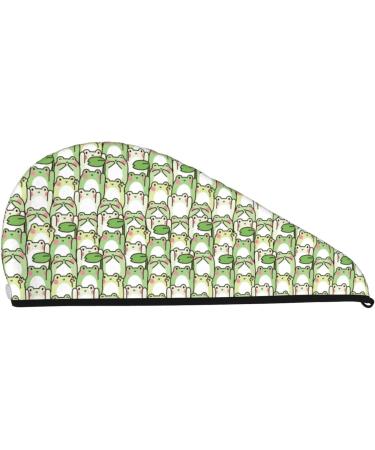 Cute Frog Microfiber Hair Towel - Super Absorbent Coral Velvet Wrap for Long & Curly Hair - Quick Dry Cap for Women - Buy Online on GoSupps.com