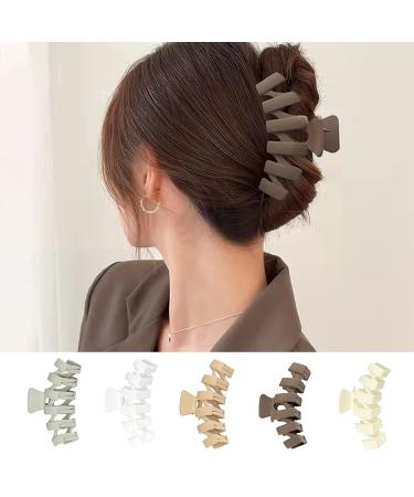 Matte Large Hair Claw Clip - 4.5 Inch Non-Slip Claw for Thick or Thin Hair - Strong Hold - 5 Colors - Women/Girls Accessory - Buy Online on GoSupps.com