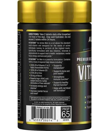 ALLMAX Vitaform Premium Multivitamin for Men - 60 Tablets | High Potency Nutrients - Buy Online on GoSupps.com