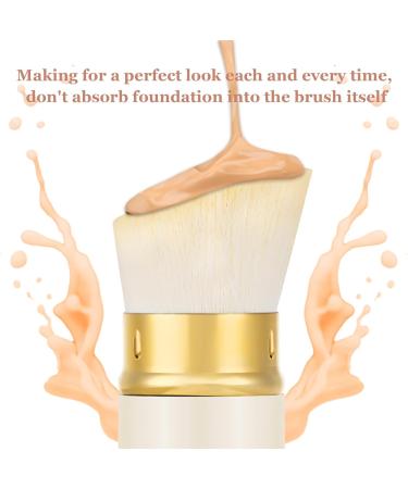 Falliny Retractable Foundation Makeup Brushes Travel Angled Kabuki Powder Brush Liquid Foundation Sunscreen Brush with Cover for Blending Liquid Blush Bronzer Cream or Flawless Powder Cosmetics Cream-Colored Small - Buy Online on GoSupps.com