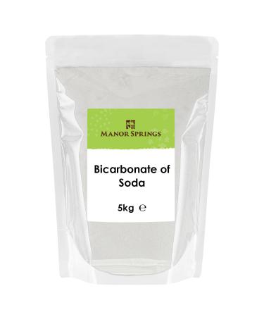 Baking Soda Sodium Bicarbonate 5kg by Manor Springs - Pure Baking Soda for Baking Cleaning Bath Bombs