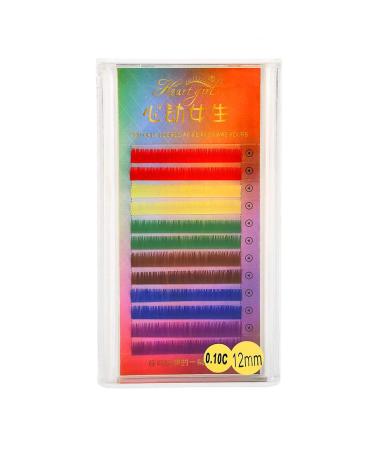 Rainbow Colored False Eyelashes | Gradient 12mm Fake Eyelash Extensions for Stunning Looks | International Shipping Available - Buy Online on GoSupps.com