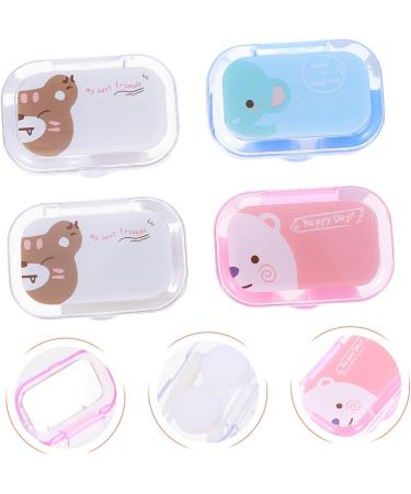 JECOMPRIS Cartoon Contact Lens Case - Compact Travel Holder | 4 Box Set for On-the-Go | Assorted Colors | Perfect for Contacts 6.5x4.5x2.5CM - Buy Online on GoSupps.com