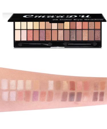 MEIBANFA 28 Color Eye Shadow Palette - Matte Shiny Waterproof Makeup with Mirror Brush - Buy Online on GoSupps.com