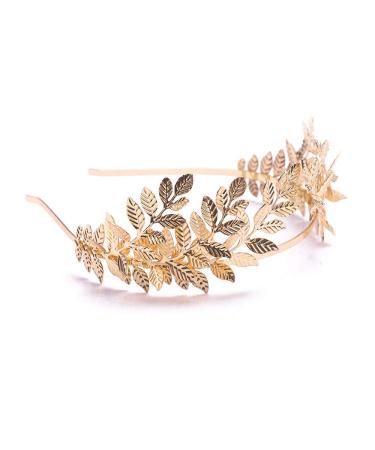 Chmier Gold Leaf Crown Bridal Headband - Wedding Tiara for Women and Girls - Buy Online on GoSupps.com