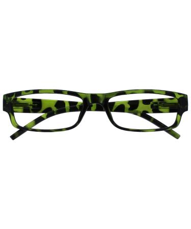 The Reading Glasses Company Green Tortoiseshell Lightweight Comfortable Readers Mens Womens R32-6 +2.00 Green Tortoiseshell +2.00 Magnification - Buy Online on GoSupps.com