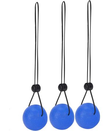 Squeeze Ball Set - 3pcs Safe Stress Relief Grip Balls with Bungee Cord | Silicone Hand Gripping Exercise Balls for Adults - Blue 30 - Buy Online on GoSupps.com