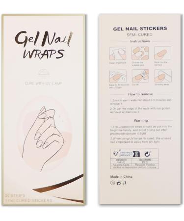 JMEOWIO Semi Cured Gel Nail Strips - Beige & White Nail Stickers for Stunning Nail Art | International Shipping Available - Buy Online on GoSupps.com