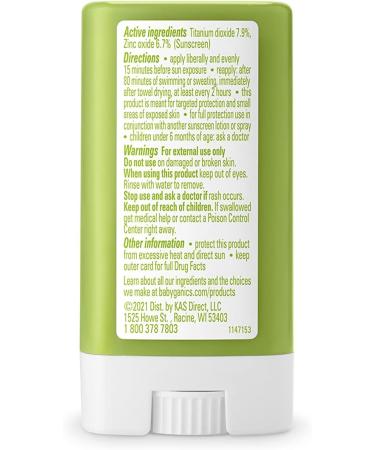 Babyganics SPF 50 Travel Size Baby Sunscreen Stick - UVA UVB Protection, Water Resistant, Non-Allergenic - 2 Pack, Fragrance Free - Buy Online on GoSupps.com