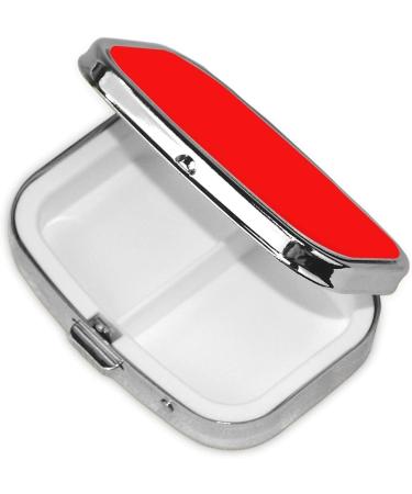Red Pill Box - Portable Metal Pill Organizer | 2 Compartment Travel Case for Vitamins & Medication | Compact Medicine Holder for Purses - Buy Online on GoSupps.com