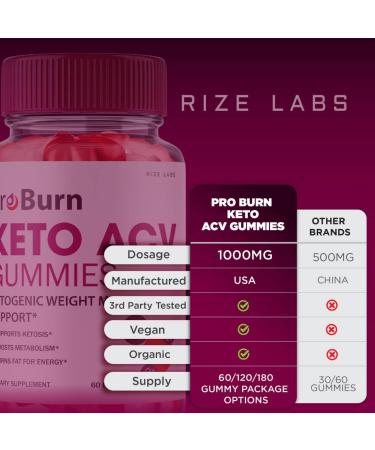 Pro Burn Keto Gummies with ACV - Weight Loss & Energy Booster (180 Gummies) - Buy Online on GoSupps.com