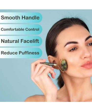 Buy Natural Jade Roller & Gua Sha Set - Facial Massage Tools for Skin Care Fine Lines Relief & Muscle Relaxation | International Shipping Available - Buy Online on GoSupps.com